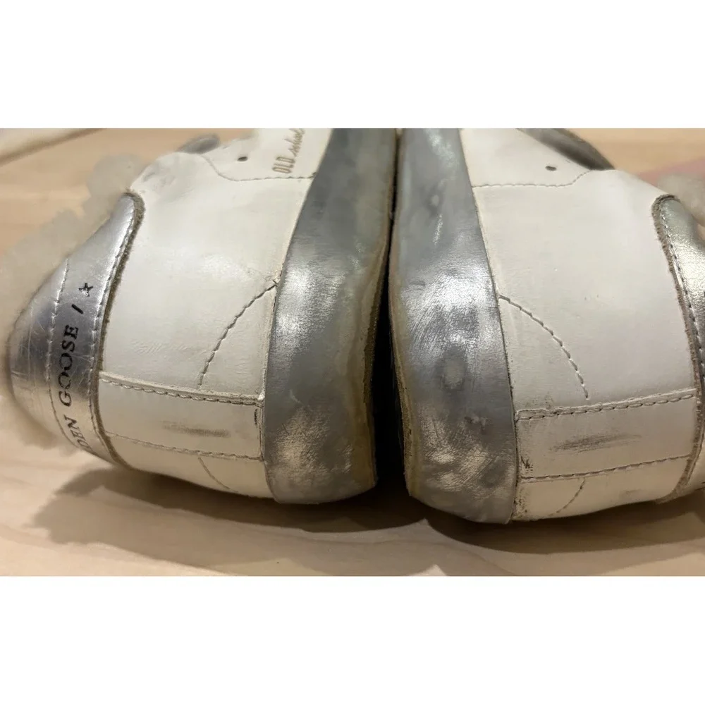 Golden Goose Old School Leather Glitter Star Sneakers Shearling Women's 36 US 6 - Picture 8 of 12